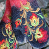 Mitaines de Broderie de Fleurs de Noël