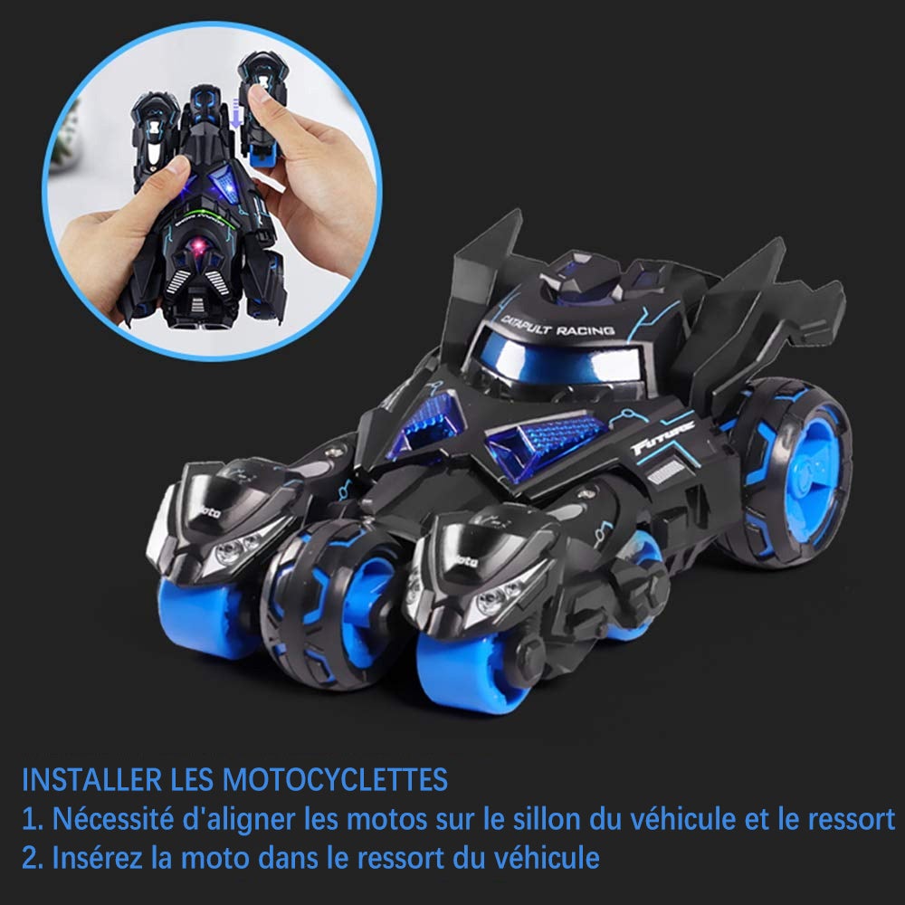 Ciaovie™ 3 en 1 Alliage Catapulte Jouet Voiture avec Deux Motos - ciaovie