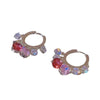 Boucles D'oreilles Zircon Coloré Paillettes Dorées