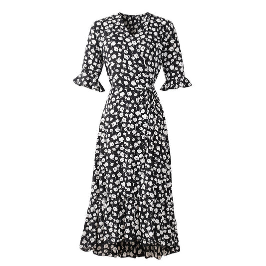 Nouvelle Robe à Volants en Mousseline de Soie