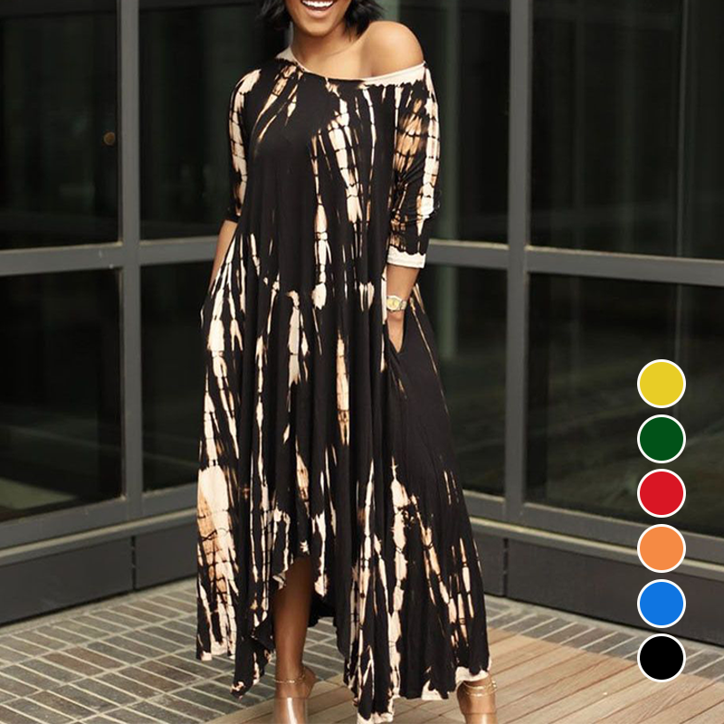 Robe Irrégulière à Imprimé Tie-dye