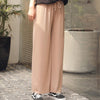 Pantalon Large en Soie de Glace Femme Taille Haute