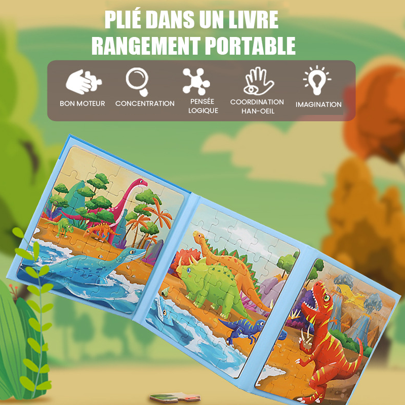 Livre de Puzzle Magnétique 3-en-1