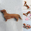Assiette Plate Chien Teckel en Bois